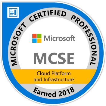 MCSE Cloud Platform Infrastructure 2018